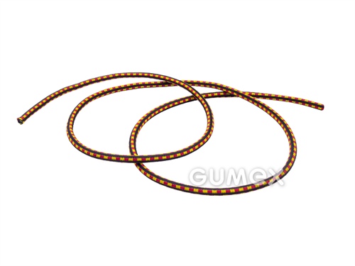 Gummiseil, Durchmesser 6mm, Gummifaser/PP-Geflecht, gelb-rot, 